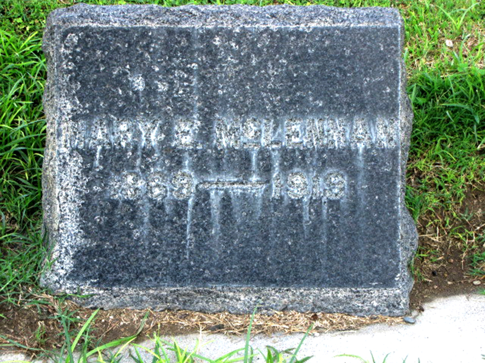 Photo of headstones/Mary E McLennan 1869 - 1961 Bakersfield Union cem CA